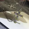 Anillo cruzado de la familia T de dieciséis piedras, versión ancha y estrecha separada por color, súper brillante, diamante de alto carbono 5A, anillos de pareja a juego, versión alta de oro V