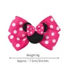 Acessórios de Cabelo Infantis Mais Vendidos no Exterior Conjunto de Acessórios de Cabelo Mickey Mouse Presilhas de Cabelo Infantis Laço Rosa de Bolinhas Presilhas de Cabelo de Desenho Animado