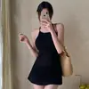 Estilo Ins Coreano Popular Tejido de Punto Estilo Deseo Puro Pequeño Fragancia Traje de Baño de Una Pieza de Alta Gama Traje de Baño para Mujer