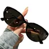 Gafas de Sol Ojo de Gato Iridiscentes Color Té Japonés Coreano de Venta Caliente, Aspecto Natural para Estudiantes, Protección UV, Sensación de Alta Gama, Gafas de Sol Blanqueadoras