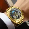 Reloj de Doble Volante para Hombre Máquina No Automática Mecánico Hueco Multifuncional Moda Luminoso Resistente al Agua Transfronterizo