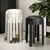 Bancos de Restaurante de Luxo Leve Empilháveis, Bancos de Luxo Personalizados, Bancos Duráveis Estilo Creme para Sala de Estar, Bancos Redondos Macios para Casa