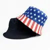 2026 Sombrero de Pescador de Estilo Unisex Europeo y Americano Transfronterizo para el Día de la Independencia Americana Sombrero de Cubeta de Copa Plana para Exteriores Sombrero de Sol