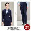Moda Otoño 2026 Traje Gris de Manga Larga Profesional de Negocios para Mujer, Ropa de Trabajo Elegante para Joyerías y Tiendas de Oro
