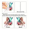 Colgante Llavero de Acrílico Ángel Hada Flor Rosa Transfronterizo con Alas Elfo Etiqueta para Espejo Retrovisor de Coche