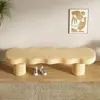 Banqueta para Cambiar Zapatos en la Entrada de Casa, Banqueta al Pie de la Cama en el Dormitorio, Banqueta Sofá para Vestidor, Banco Largo, Banqueta de Cama con Diseño de Olas en Estilo Crema