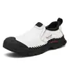 Nuevos zapatos de cuero para hombre de talla grande para comercio transfronterizo, zapatos casuales cosidos a mano, zapatos de trabajo para exteriores de caña baja para hombres