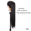 Extensiones de Cabello Sintético de Alta Temperatura Rectas de 32 Pulgadas para Exportación, Coleta Doble para Mujeres, Trenzas de Coleta Larga para Atar, Ossier
