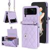 Capa Dobrável para Celular Samsung Z Flip5 Z Flip4 com Porta-Cartões Organizador e Alça Transversal Resistente a Quedas
