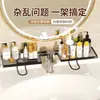 Estante de almacenamiento de grifo de lavabo vertical, organizador de cosméticos de baño sin taladro para el área frente al espejo del lavabo