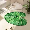 Tapete de chão de folha irregular fresco e criativo de terra de diatomáceas para banheiro e vaso sanitário, absorvente, secagem rápida, fácil de manter, pode ser enviado em nome de terceiros
