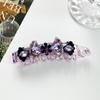 Pinza de plátano de acetato, pinza para coleta, accesorios elegantes para el cabello, horquilla vertical grande, horquilla de flor de cristal de pedrería, tocado, transfronterizo