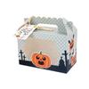 Caixa de Embalagem de Doces de Halloween com Janela Caixa Portátil Caixa de Mão Abóbora Fantasma de Halloween Expressão Engraçada Caixa de Papelão