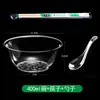 Juego de cuenco y cuchara de cristal desechable, cuenco transparente de plástico engrosado para postre y sopa, vajilla para banquetes y uso doméstico, cuenco para llevar