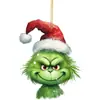 Decoraciones navideñas transfronterizas para coches nuevos, decoración plana acrílica 2D, adornos colgantes para decoración de árbol de Navidad