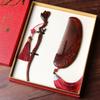 Peine Cepillo para el Cabello de Palo de Rosa, Set de Pasadores de Orquídea Fragante, Caja de Regalo para Boda