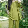 Nuevo Conjunto de Pijama de Algodón y Seda para Mujer Verano 2026, Ropa Casual Holgada para Casa, Conjunto de Dos Piezas Delgado para Aire Acondicionado