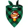 Bufanda de Saliva Navideña para Mascotas Bufanda Triangular Bufanda para Gato Cuadros Rojos Cuadros Verdes Bufanda Triangular Impresa Personalizada Fabricante Transfronterizo