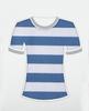 Processamento personalizado liso tecido listrado primavera e verão camiseta respirável confortável tecido listrado micro-elástico malha tecido