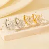 Pendientes de Flor de Cerezo Estilo Coreano Inspirados en Ins, Simples y Dulces, Diseño de Flor Ultra-Hada con Circonita en Forma de Corazón Micro-Incrustada, Clips para Orejas para Mujeres