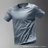 Camiseta Masculina de Secagem Rápida Transfronteiriça Seda de Gelo Verão Fina Roupas Esportivas de Manga Curta Fitness Treinamento Roupas de Corrida Novo Top