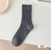Calcetines Medias de Tubo con Agujeros para Mujer Otoño e Invierno Algodón Color Puro Populares Ropa Exterior Ins Modernos Elegantes Calcetines de Mendigo Cómodos