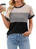 Exportação Transfronteiriça Europeia e Americana Roupas Femininas Amazon Nova Casual Gola Redonda Listrada Colorido Manga Curta Camisetas Tops