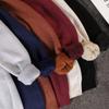 Suéter de color sólido estilo japonés para hombre otoño e invierno suéter cálido lujo ligero con forro polar cuello redondo tejido camisa básica de manga larga para hombre a la moda