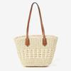 Bolso de paja sencillo de estilo coreano, bolso de mano tipo cesta para verduras de gran capacidad, bolso de mano falso de paja para playa, bolso tejido