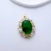 Pulseira Pingente Único de Cobre Banhado a Ouro com Zircônia e Esmeralda Micro-Incrustada Material de Contas de Cristal Feito à Mão Acessórios para Joias DIY