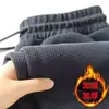 Calças Casuais Grossas com Forro de Fleece Outono/Inverno Masculinas Waffle Pesado Soltas Tamanho Grande Versátil Calças de Moletom de Perna Reta Masculinas