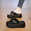 Sandalias de Suela Gruesa para Mujer Verano Ropa de Exterior 2026 Estilo Coreano Nueva Moda Combina con Faldas Súper Calientes Aumentan la Altura Chanclas de Playa