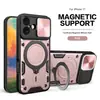 Adequado para iPhone 17 Suporte Magnético para Carro Capa Anti-Queda para Celular com Suporte de Anel para Janela