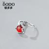 Anillo de Plata de Ley S925 con Granate de Zorro Anillo Abierto de Plata Tailandesa Vintage Espíritu de Zorro Pulsera de Flor de Durazno fábrica