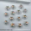 Nuevas Cuentas Espaciadoras de Cristal de Nieve de Diamante Multicolores de Ocho Agujeros para Pulsera Colgante Hecha a Mano con Cuentas DIY Accesorios de Aleación
