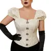 Corsé jacquard blanco a medida talla extra, estilo corte, con soporte de ballenas, top bustier jacquard reductor de cintura