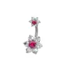 Nuevo anillo de uñas de acero inoxidable con circonita rosa para mujer europea y americana, personalidad, uña para el ombligo, hebilla para el ombligo, serie de polvo de fruta