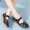 Sandalias Deportivas Cómodas Transpirables de Verano Talla Grande Comercio Exterior Huecas Planas Versátiles Diarias para Mujer con Velcro Calzado para Mujer