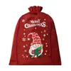 Bolsas de Arpillera Navideñas, Bolsas de Regalo para Fiestas Infantiles, Bolsas de Dulces de Lino con Cordón, Bolsas de Empaque de Regalo de Muñeco de Nieve Navideño