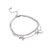Pulseira Borboleta de Zircônia Super Flash para Mulheres Nova Coreia do Sul Luxo Leve Nicho Dupla Camada Empilhada Amigas Estudantes Joias Atacado