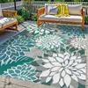 Tapete para Exterior, Antiderrapante, Absorvente de Água para Piso de Varanda, Grande Padrão Floral, Tapete Decorativo para Pátio e Terraço, Resistente a Manchas, Fácil de Limpar Capacho