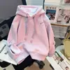 Novidades Primavera/Outono 2026 Moças Casual Solto Versátil Moletom Moda Doce Fofo Com Capuz Manga Longa Top Tendência