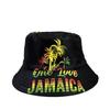 Sombrero de Pescador con Estampado de Palmera con Letras "One Love Jamaica" Protección Solar para Exteriores Primavera y Verano Jamaica