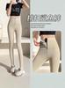 Calças de tubarão com zíper na barriga, roupas externas femininas de outono e inverno, leggings espessas com forro de lã, cintura alta, calças justas da Barbie