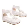 Sandalias Romanas de Cuña para Mujer 2026 Verano Bohemias Vintage Florales de Vacaciones Sandalias de Punta Cerrada Zapatos de Suela Gruesa para Mujer Tallas Grandes