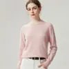Suéter de Caxemira 100% caxemira pura de cabra suéter de gola redonda para mulheres, malha slim-fit de outono e inverno, top base macio e quente