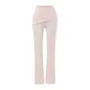 Calça Justa ao Corpo Sexy da Moda 2025 Outono Novo Design Cintura Alta Slim Flare Calça Nuvem