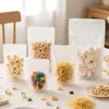 Sacos com Zíper Reutilizáveis Foscos Transparentes para Embalagem de Bebidas, Selagem de Lanches, Sacos para Armazenamento de Alimentos, Sachês para Chá