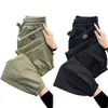 Pantalones Casuales Finos de Seda Helada de Verano para Hombre, Joggers Deportivos Cargo de Nueve Puntos de Corte Holgado de Moda, Pantalones Largos para Hombre