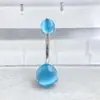 Clavo de Ombligo de Aleación de Titanio Astmf-136 Color Caramelo Arcoíris Ojo de Gato G23 Titanio Nuevo Rosca Interna Joyería para Piercing de Ombligo Ojo de Gato
